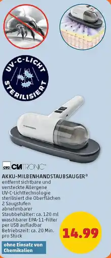 PENNY Akku milbenhandstaubsauger Angebot