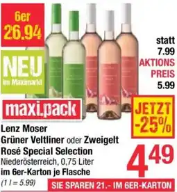 Maximarkt Lenz Moser Grüner Veltliner oder Zweigelt Rosé Special Selection Angebot