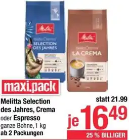 Maximarkt Melitta Selection des Jahres, Crema oder Espresso Angebot