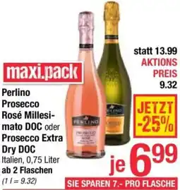 Maximarkt Perlino Prosecco Rosé Millesimato DOC oder Prosecco Extra Dry DOC Angebot