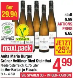Maximarkt Anita Maria Burger Grüner Veltliner Ried Steinthal Angebot
