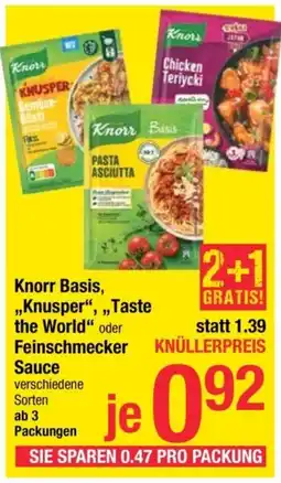 Maximarkt Knorr Basis Knusper Taste the World oder Feinschmecker Angebot