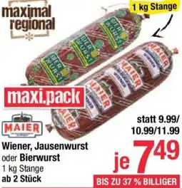 Maximarkt Wiener, Jausenwurst oder Bierwurst Angebot