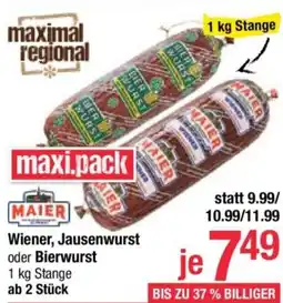 Maximarkt Wiener, Jausenwurst oder Bierwurst Angebot