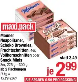 Maximarkt Manner Neapolitaner, Schoko Brownies, Fruchtschnitten, Vollkornschnitten oder Snack Minis Angebot