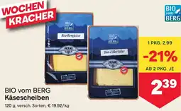 MPreis BIO vom BERG Käsescheiben Angebot
