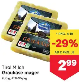 MPreis Tirol Milch Graukäse mager Angebot