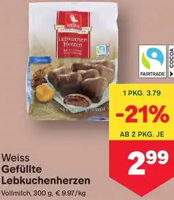 MPreis Weiss Gefüllte Lebkuchenherzen Angebot