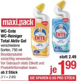 Maximarkt WC-Ente WC-Reiniger Total Aktiv Gel Angebot