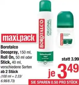 Maximarkt Borotalco Deospray, Roll On, oder Stick Angebot