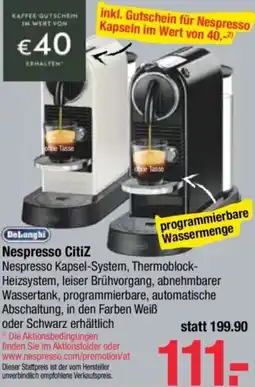 Maximarkt DeLonghi Nespresso Citiz Angebot