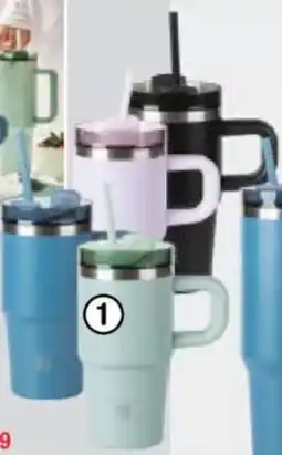 Maximarkt Tumbler mit Trinkhalm und auslaufsicherem Deckel Angebot