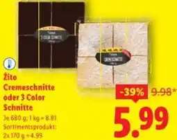 Lidl Žito Cremeschnitte oder 3 Color Schnitte Angebot