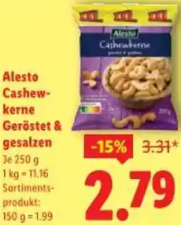 Lidl Alesto Cashew- kerne Geröstet & gesalzen Angebot