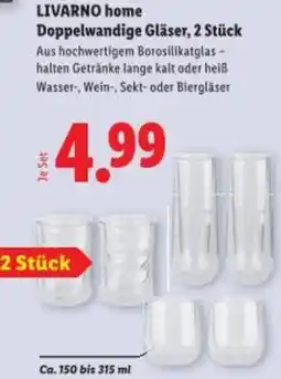 Lidl Livarno home Doppelwandige Gläser Angebot