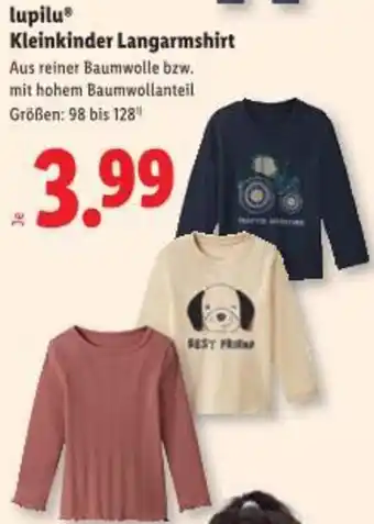 Lidl lupilu Kleinkinder Langarmshirt Angebot
