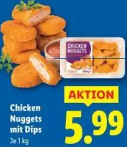 Lidl Chicken Nuggets mit Chicken Nuggets mit Dips Je 1 kg Angebot