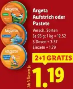 Lidl Argeta Aufstrich oder Pastete Angebot