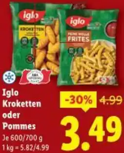 Lidl Iglo Kroketten oder Pommes Angebot
