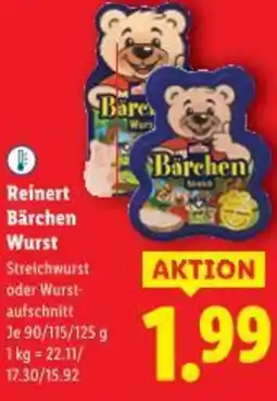 Lidl Reinert Bärchen Wurst Angebot