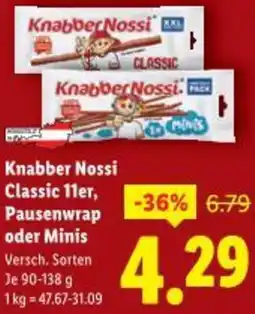 Lidl Knabbernossi classic pausenwrap oder minis Angebot