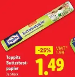 Lidl Toppits Butterbrot- papier Angebot