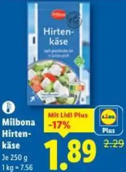 Lidl Milbona Hirten- käse Angebot