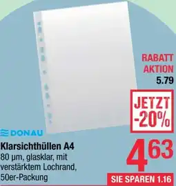 Maximarkt DONAU Klarsichthüllen A4 Angebot
