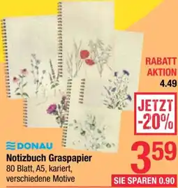 Maximarkt DONAU Notizbuch Graspapier Angebot