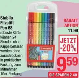 Maximarkt Stabilo Filzstift Pen 68 Angebot