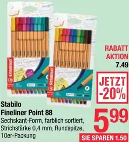 Maximarkt Stabilo Fineliner Point 88 Angebot