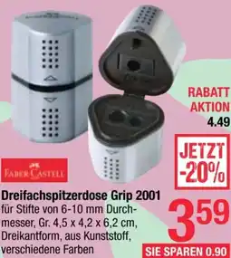 Maximarkt Faber castell Dreifachspitzerdose Grip 2001 Angebot