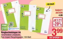 Maximarkt Ringbucheinlagen A4 Angebot