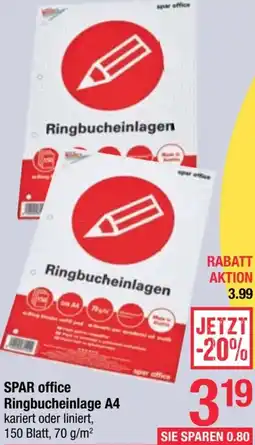 Maximarkt SPAR office Ringbucheinlage A4 Angebot
