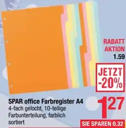 Maximarkt SPAR office Farbregister A4 Angebot