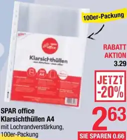 Maximarkt SPAR office Klarsichthüllen A4 Angebot