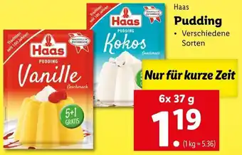 Lidl Haas Pudding 6x37 g Angebot