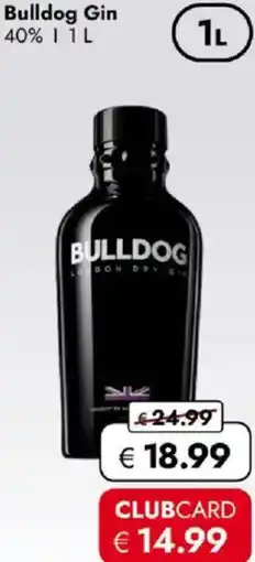 Travel FREE Bulldog Bulldog Gin 40% 1 1L Angebot