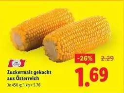 Lidl Zuckermais gekocht aus Österreich Angebot