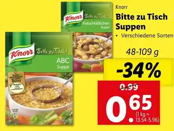 Lidl Knorr Bitte Zu Tisch Suppen 48-109 g Angebot
