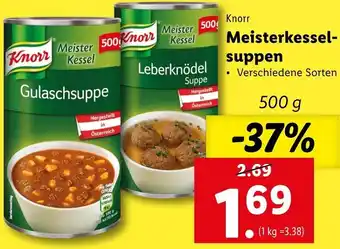 Lidl Knorr Meisterkessel Suppen 500 g Angebot