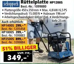 Norma Scheppach Rüttelplatte HP1200S Angebot