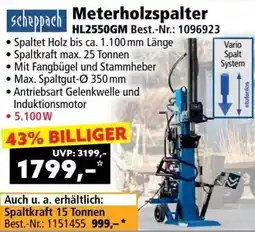 Norma scheppach Meterholzspalter HL2550GM Angebot