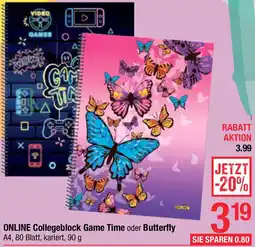 Maximarkt ONLINE ONLINE Collegeblock Game Time oder Butterfly Angebot