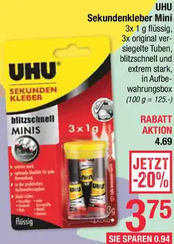 Maximarkt UHU Sekundenkleber Mini Angebot