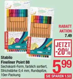Maximarkt STABILO Fineliner Point 88 Angebot