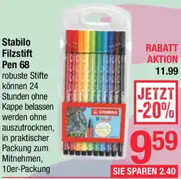 Maximarkt Stabilo Filzstift Pen 68 Angebot