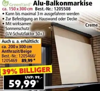 Norma GreenYard Alu-Balkonmarkise Angebot