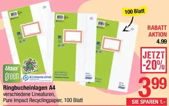 Maximarkt Ringbucheinlagen A4 Angebot