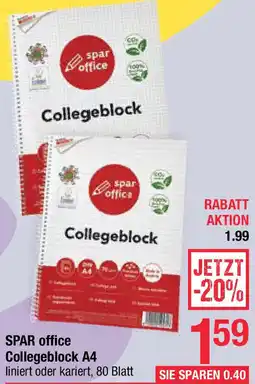 Maximarkt SPAR office Collegeblock A4 Angebot